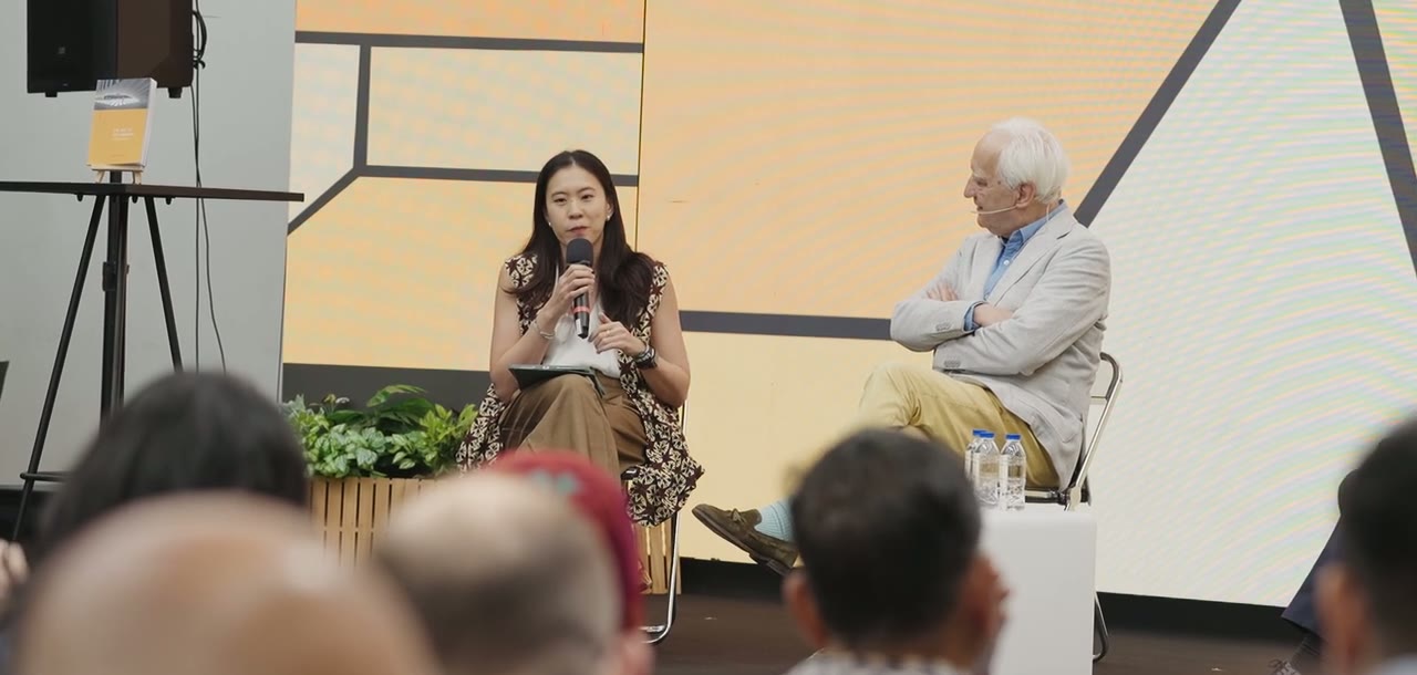 Mich Goh speaking in a panel with Charles Landry