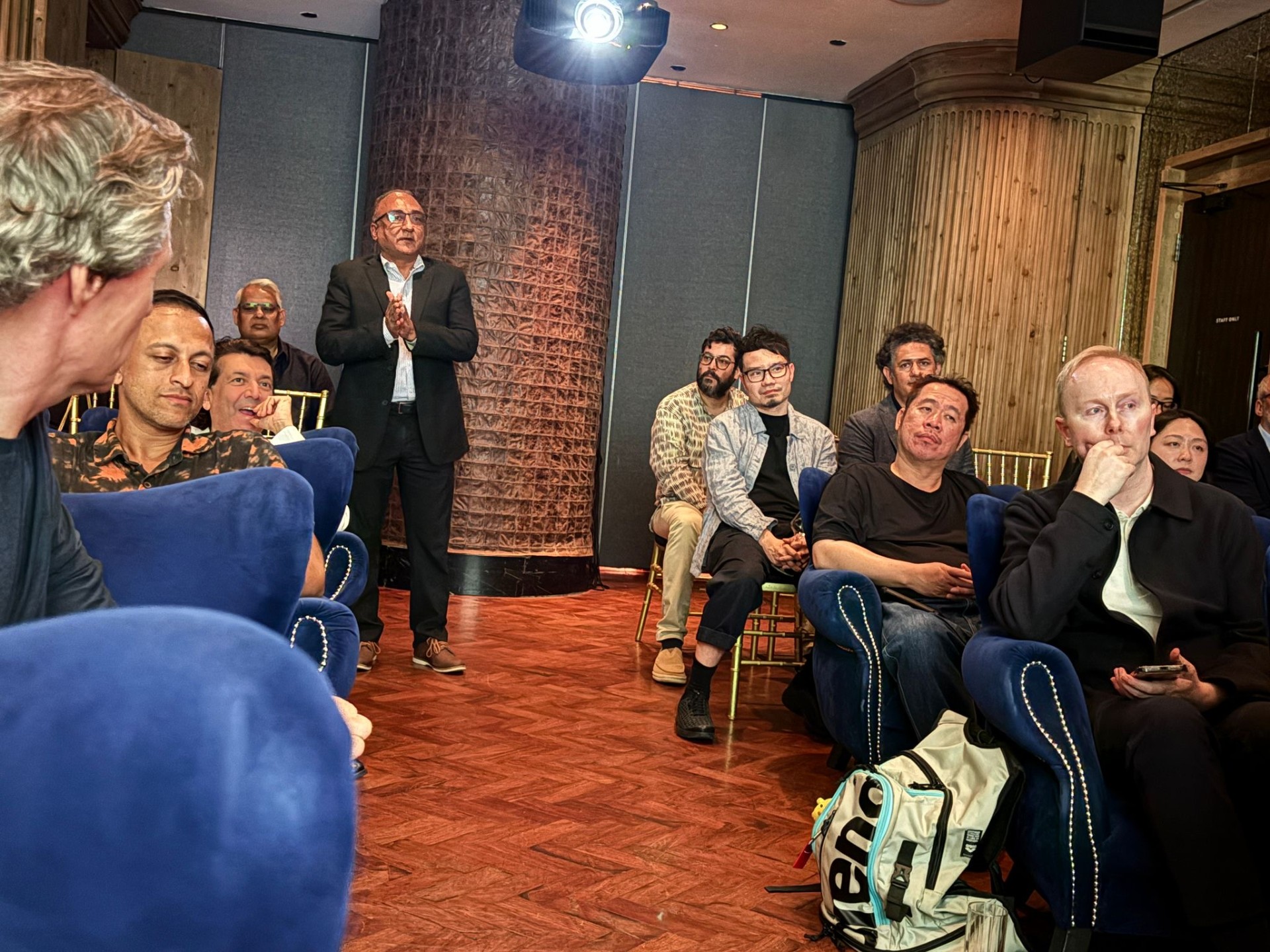 A member of the founding cohort speaking from the floor at The Nanson